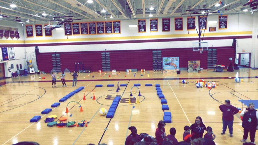 Broad Run Gym all set up for Field Day.