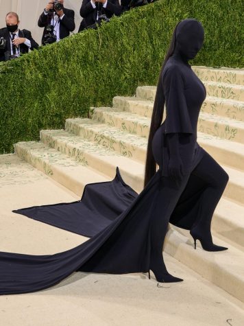 Kim Kardashian in full black Balenciaga bodysuit