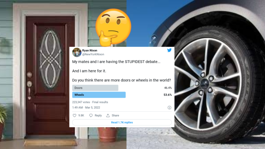 Are there more wheels or doors in the world?