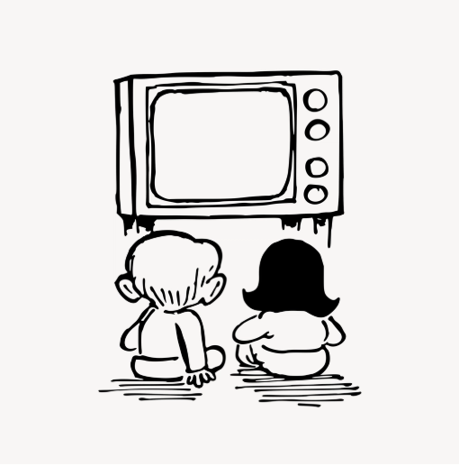  Artist’s representation of children spending their time watching television  rawpixel.com, CC0 1.0 Universal